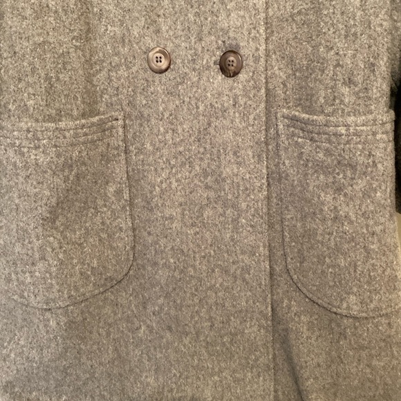 Alorna Vintage Gray Heather Wool Blend Maxi Coat Petite sized L or XL - Picture 6 of 15